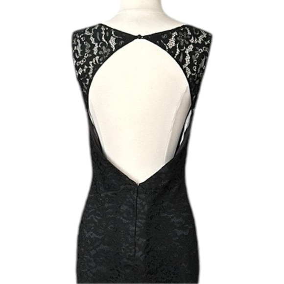 CHRISTINA WU Black Lace Gown Sweetheart Neck Glam Mermaid Occasion Size 12 - Picture 7 of 15
